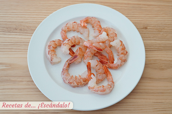 Gambas o gambones congelados