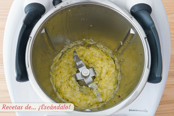 Puerro sofrito thermomix crema champinones
