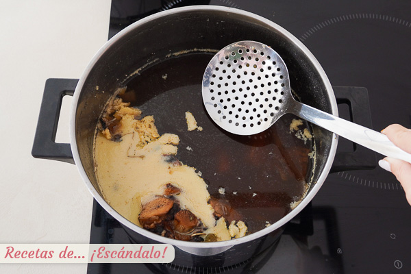 Desgrasar fondo oscuro de carne