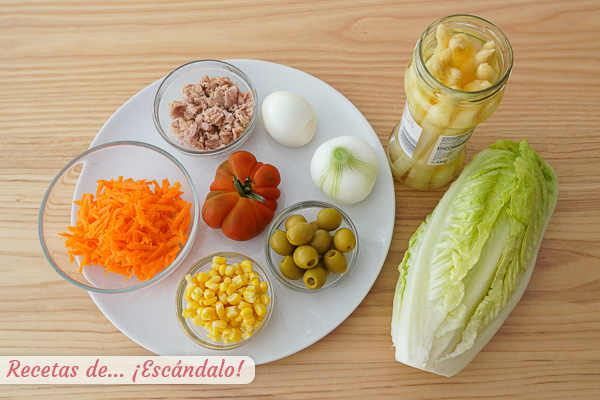 Ingredientes ensalada mixta